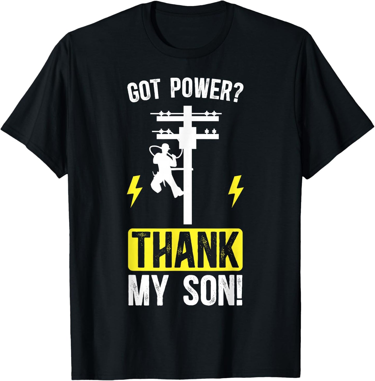 Thank My Son Lineman Mom Of A Lineman Mother Line Mama T-Shirt - T-Shirt | Black