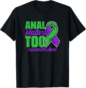 Purple Green Ribbon Support Anal Cancer Survivor T-Shirt - T-Shirt | Black