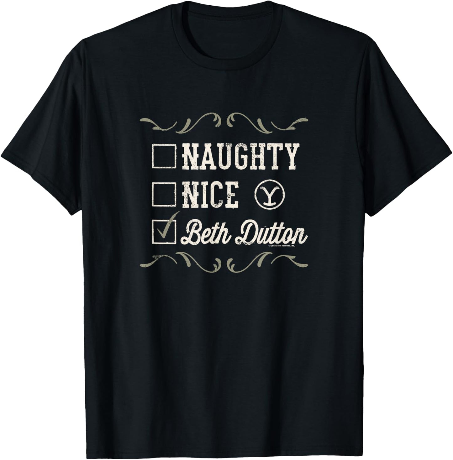 Yellowstone - Naughty Nice Beth Dutton T-Shirt - T-Shirt | Black