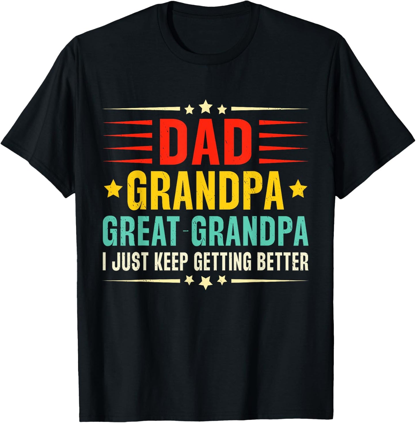 Retro Vintage dad grandpa great grandpa Cool fathers day T-Shirt - T-Shirt | Black