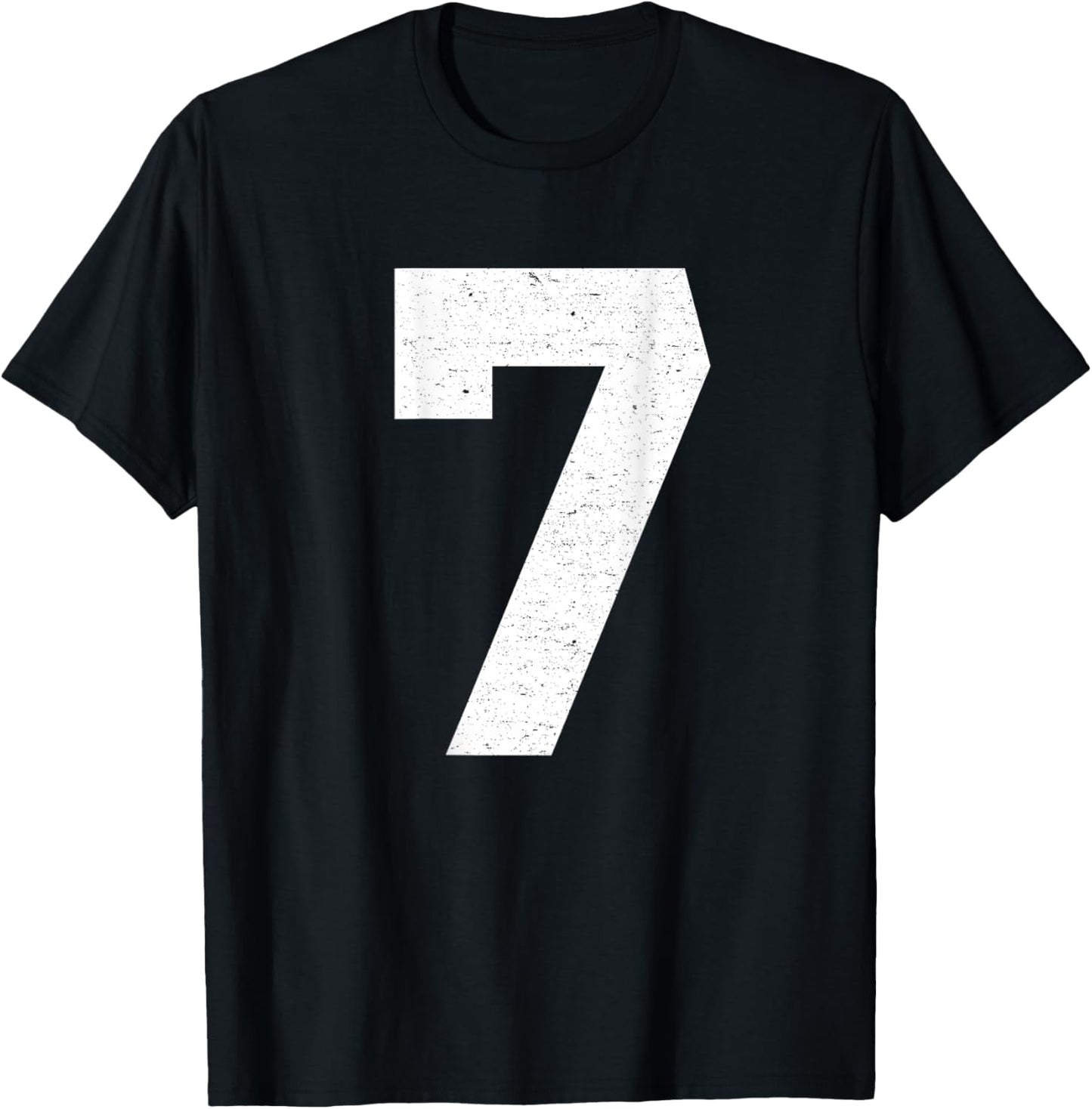 #7 Jersey Uniform Varsity Sports Number, 7th Birthday T-Shirt - T-Shirt | Black