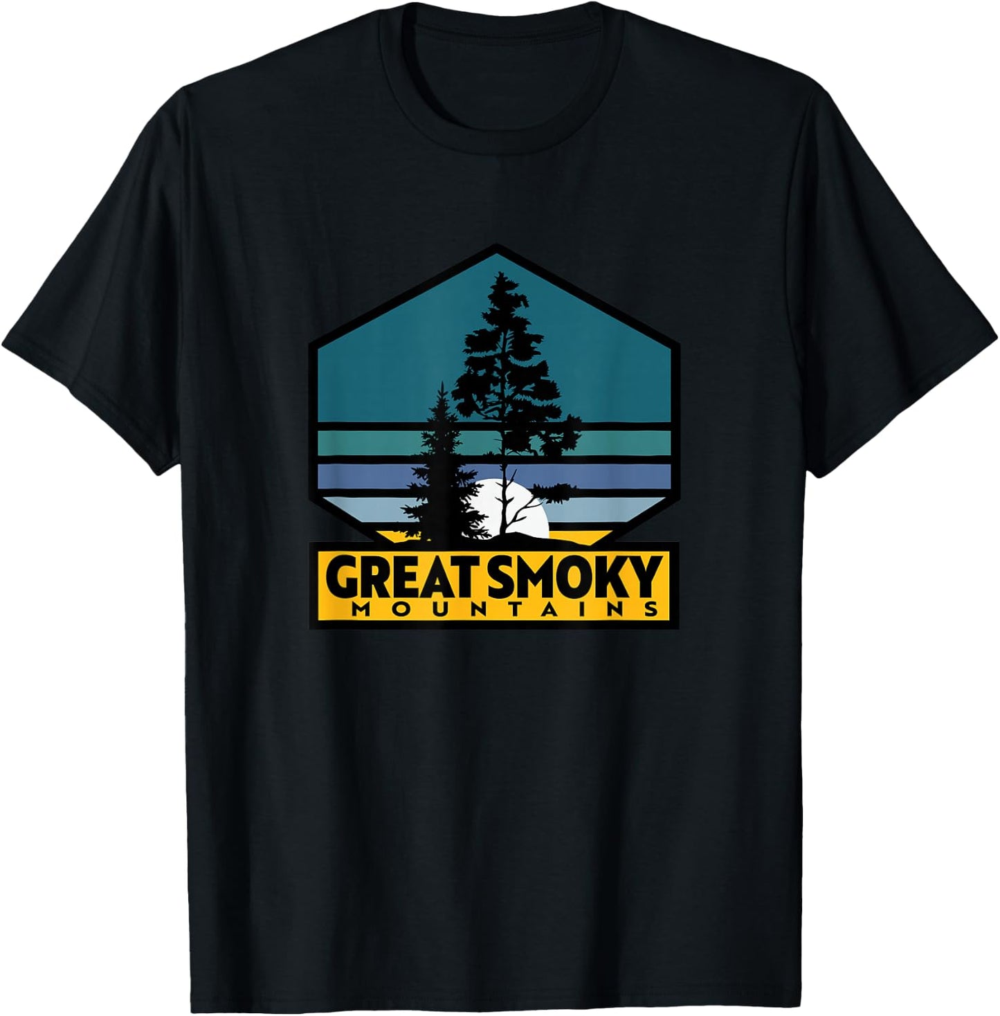 Great Smoky Mountains National Park Pines T-Shirt - T-Shirt | Black