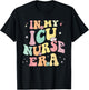 In My ICU Nurse Era Retro Nursing School Intensive Care Unit T-Shirt - T-Shirt | Black