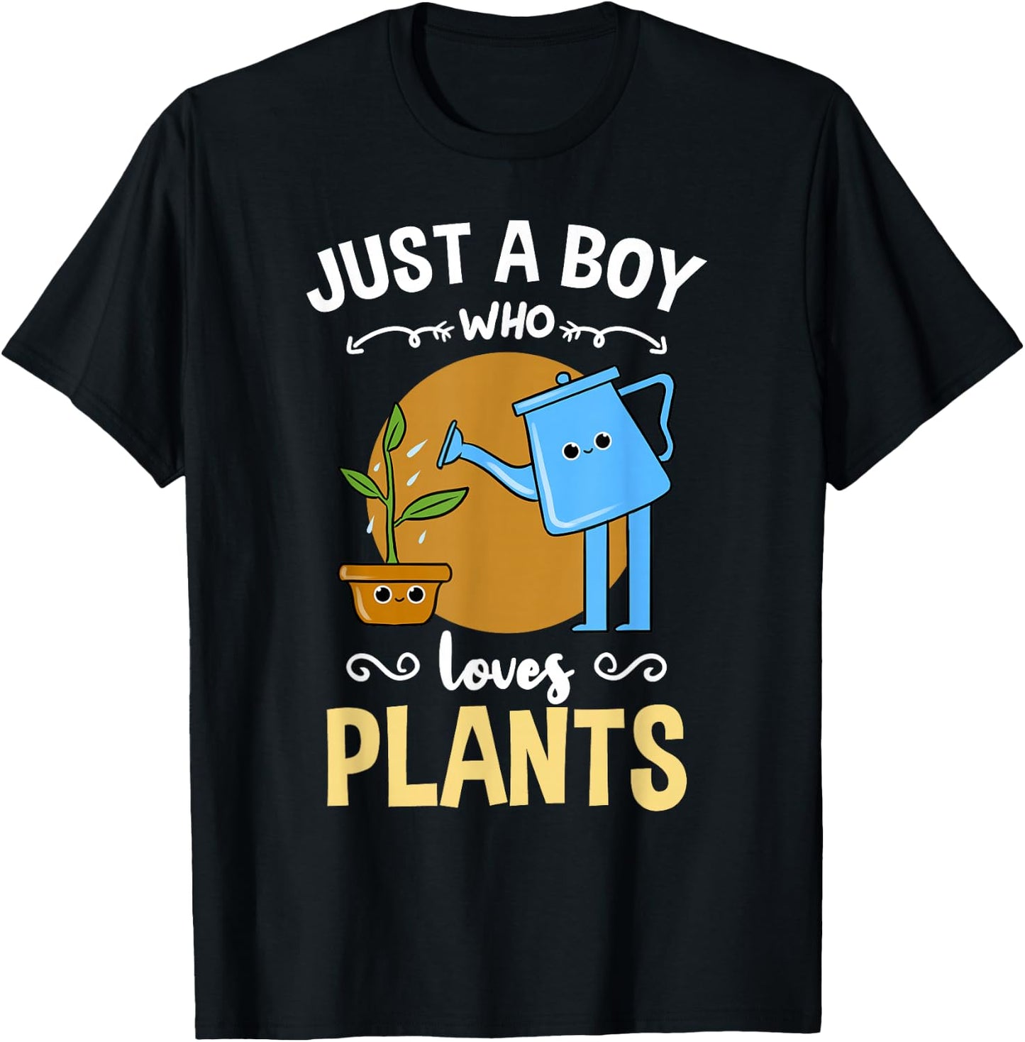 Just A Boy Who Loves Plants T-Shirt - T-Shirt | Black