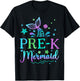 Pre-K Mermaid Tail Pre Kindergarten Back To School Women Kid T-Shirt - T-Shirt | Black