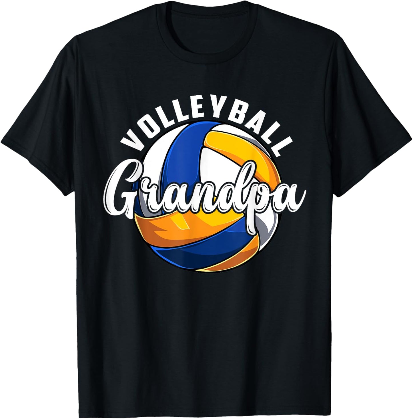 Volleyball Grandpa Vintage Retro Volleyball Fathers Day T-Shirt - T-Shirt | Black