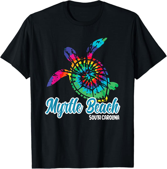 Myrtle Beach Souvenirs S Carolina Tie Dye Save Sea Turtle Men Women Girls Kids T-Shirt - T-Shirt | Black