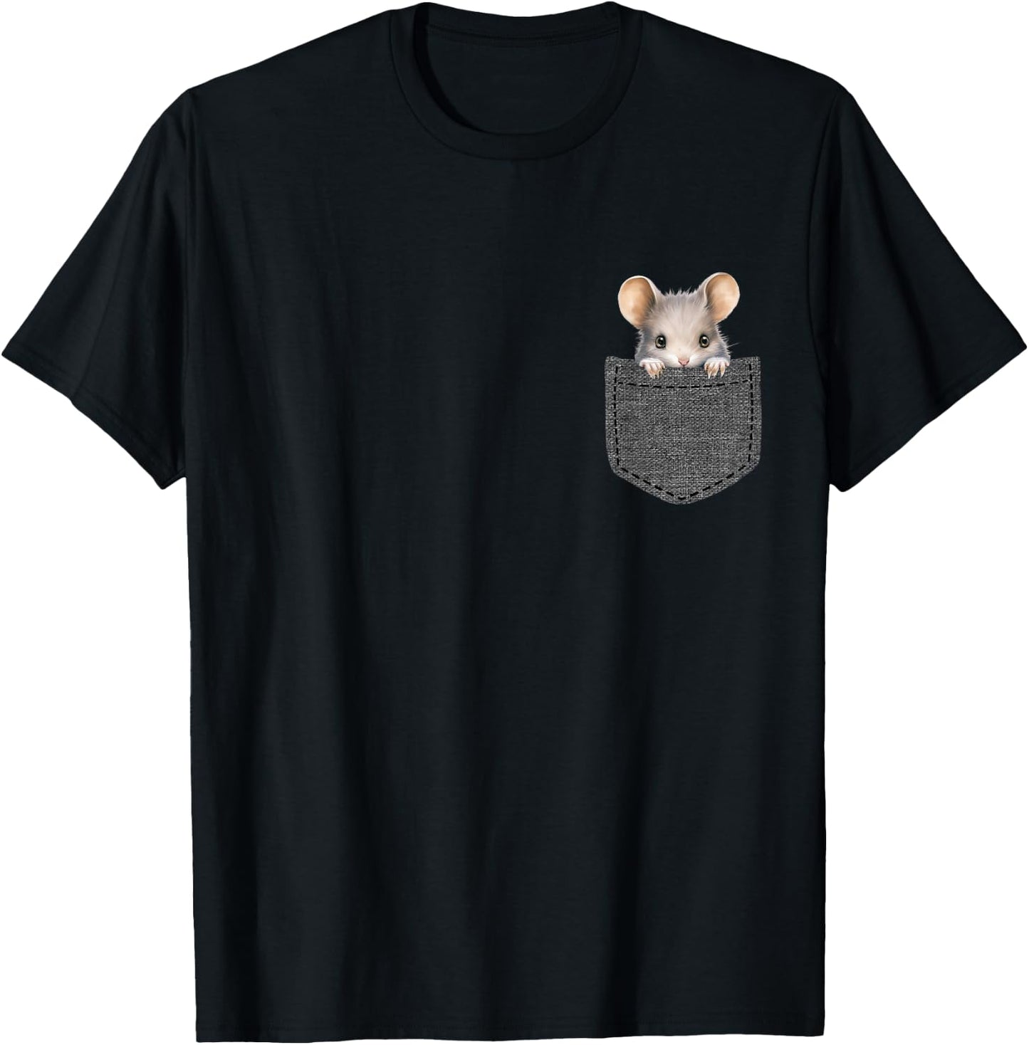 Mouse in Pocket T-Shirt - T-Shirt | Black