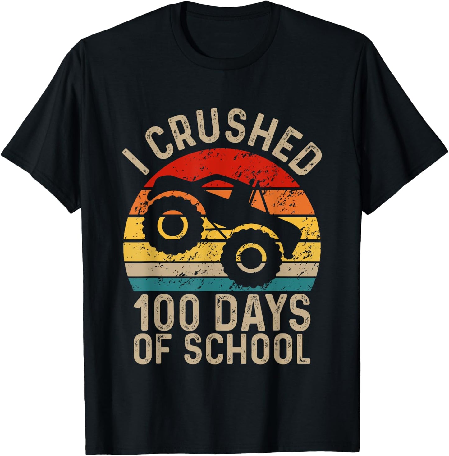 I Crushed 100 Days Of School Boys Kids 100th Day Of School T-Shirt - T-Shirt | Black
