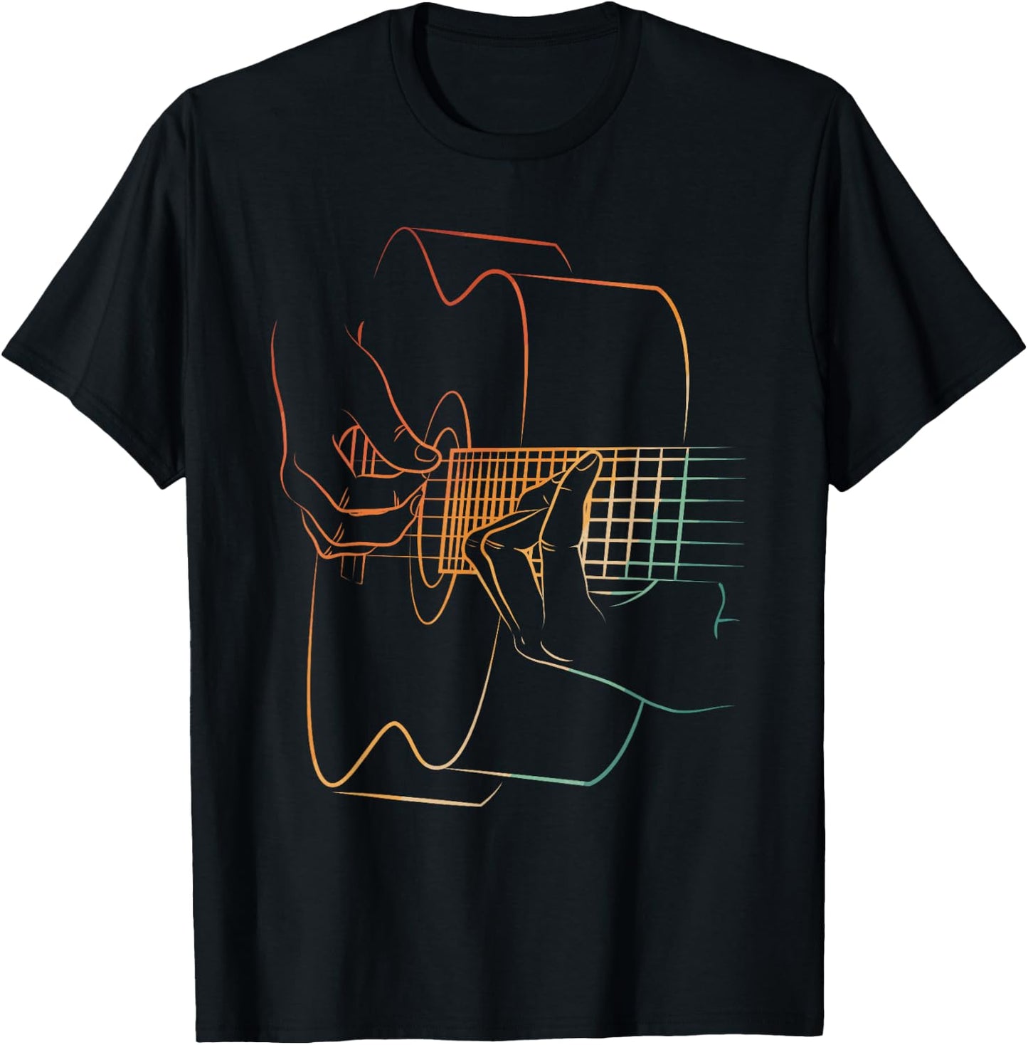 Cool Acoustic Guitar Women Acoustic Guitar Player T-Shirt - T-Shirt | Black