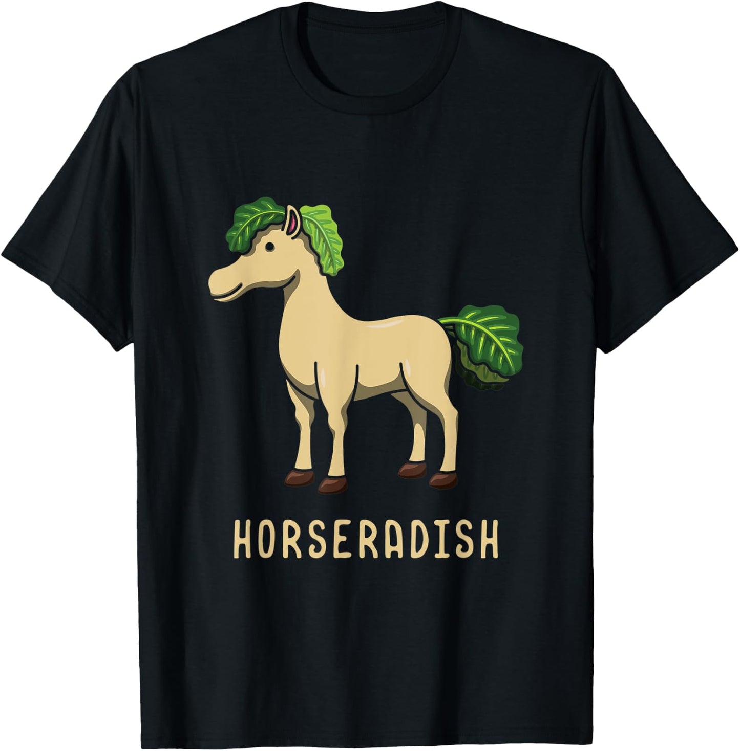 Horseradish Horse Whisperer Animal Farming Radish Vegetable T-Shirt - T-Shirt | Black