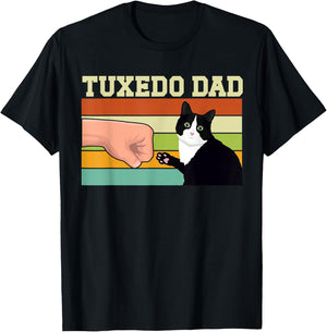 Tuxedo Cat Dad Tuxedo Cat Owner Tuxedo Cat Lover T-Shirt - T-Shirt | Black
