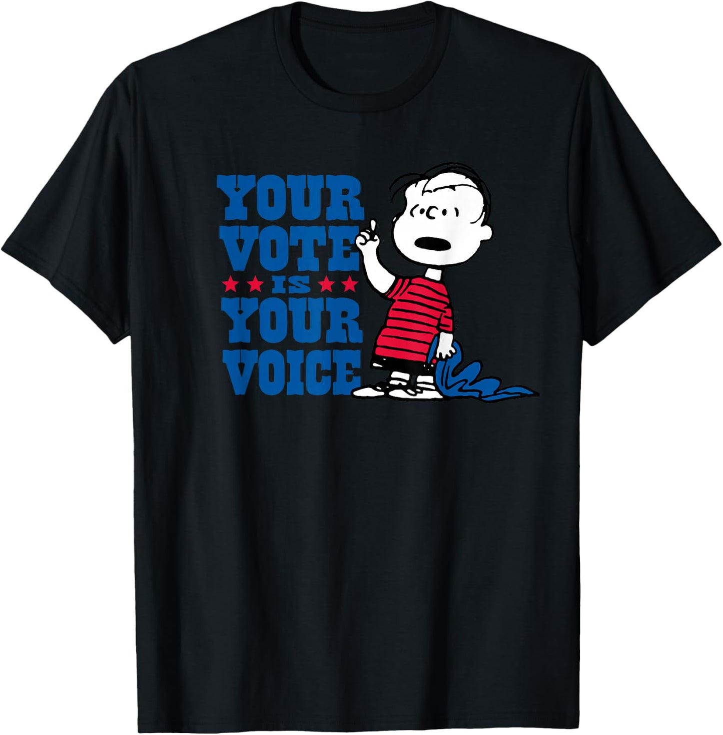 Peanuts - Your Vote Is Your Voice T-Shirt - T-Shirt | Black