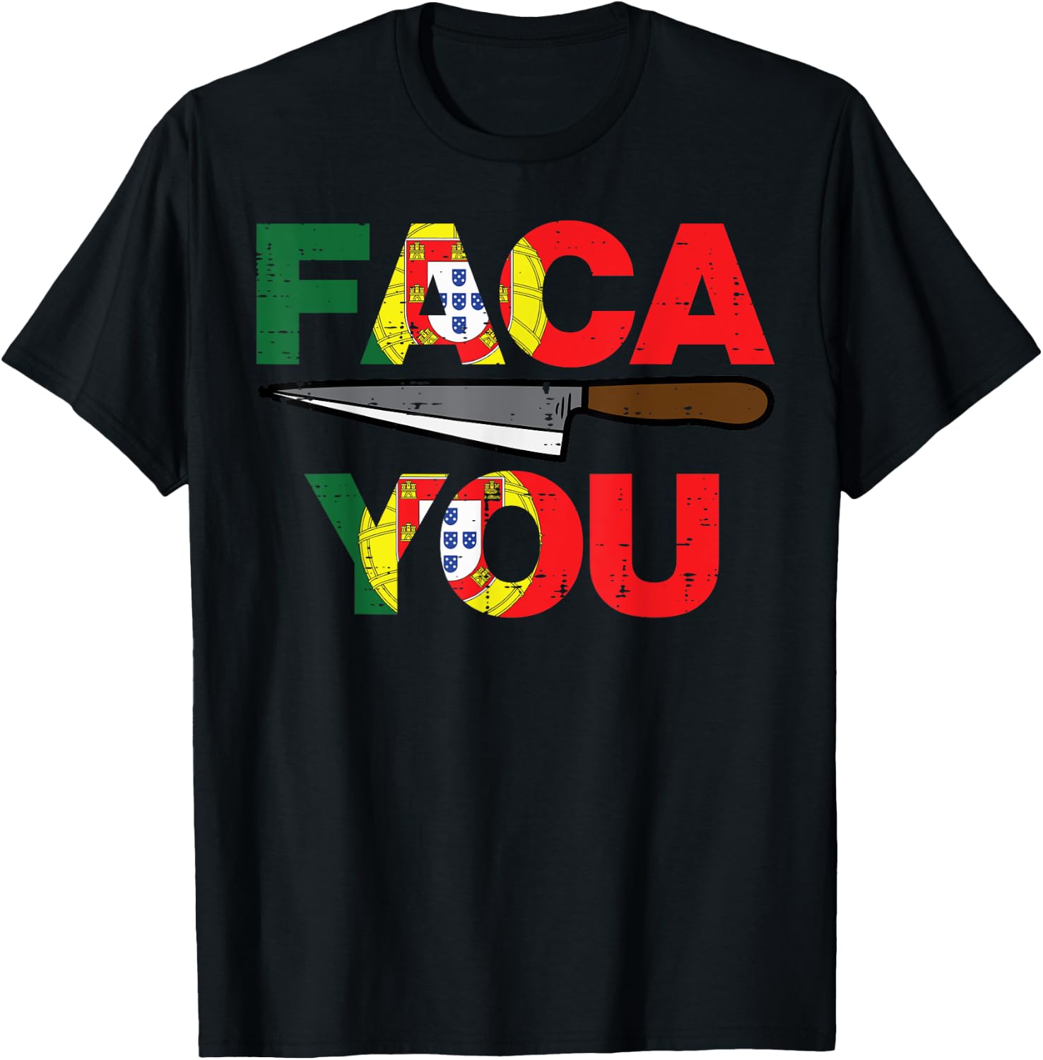 Faca You Portugal Funny Soccer Fan Men Women Kids Boys Girls T-Shirt - T-Shirt | Black
