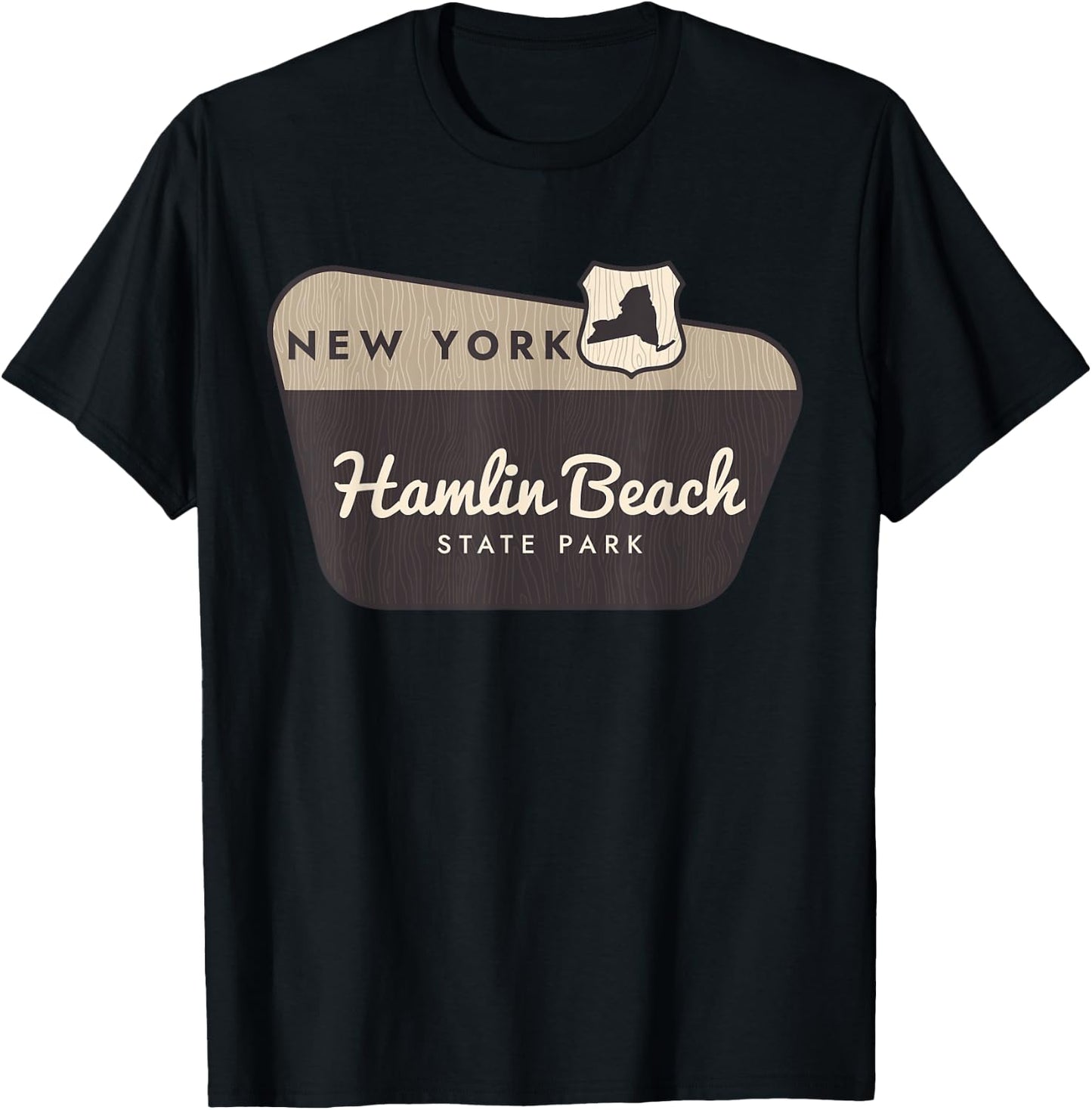 Hamlin Beach State Park New York Welcome Sign Vacation Men Women Kids T-Shirt - T-Shirt | Black