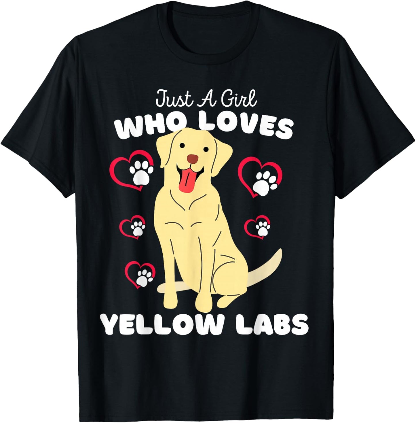 Just A Girl Who Loves Yellow Labs - Cute Yellow Lab Kids T-Shirt - T-Shirt | Black