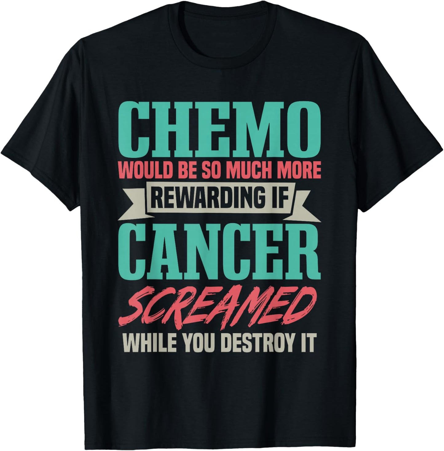 Chemo Chemotherapy Shirt - Women's Cancer Awareness - Black - Small - Short Sleeve - - Regular Fit - -Adults T-Shirt - T-Shirt | Black