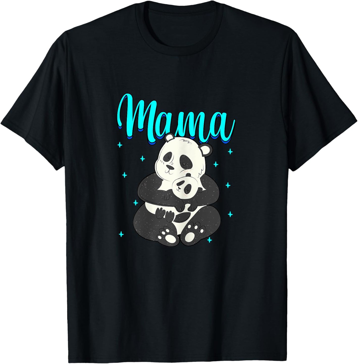 Mama Panda Bear Mama Mom Women Mothers Day T-Shirt - T-Shirt | Black