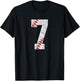 Number #7 Vintage 7th Birthday Baseball Lover 7 Years Old T-Shirt - T-Shirt | Black