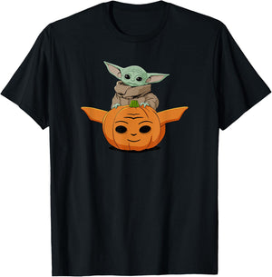 Star Wars: The Mandalorian Halloween Grogu Cute Pumpkin T-Shirt - T-Shirt | Black