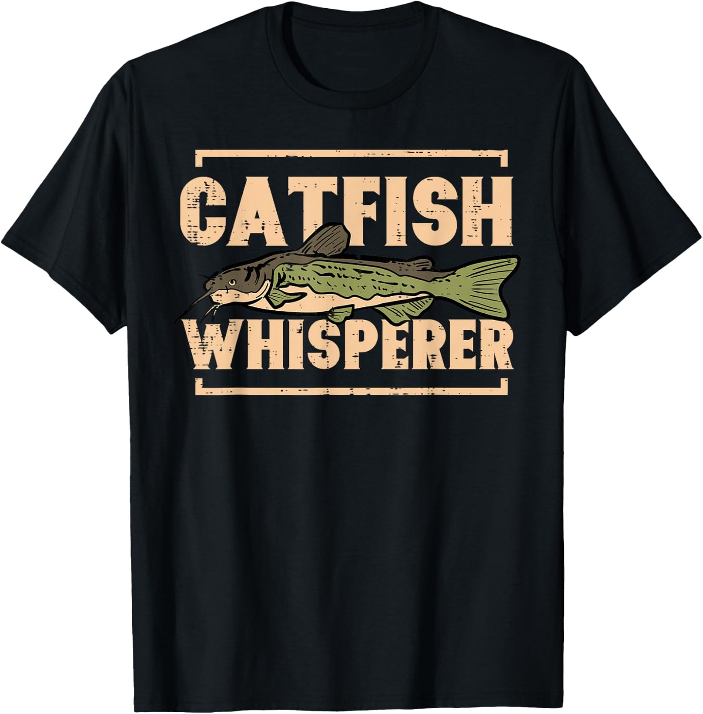 Fishing Catfish Whisperer Funny Fish Lover Men Women Kids T-Shirt - T-Shirt | Black