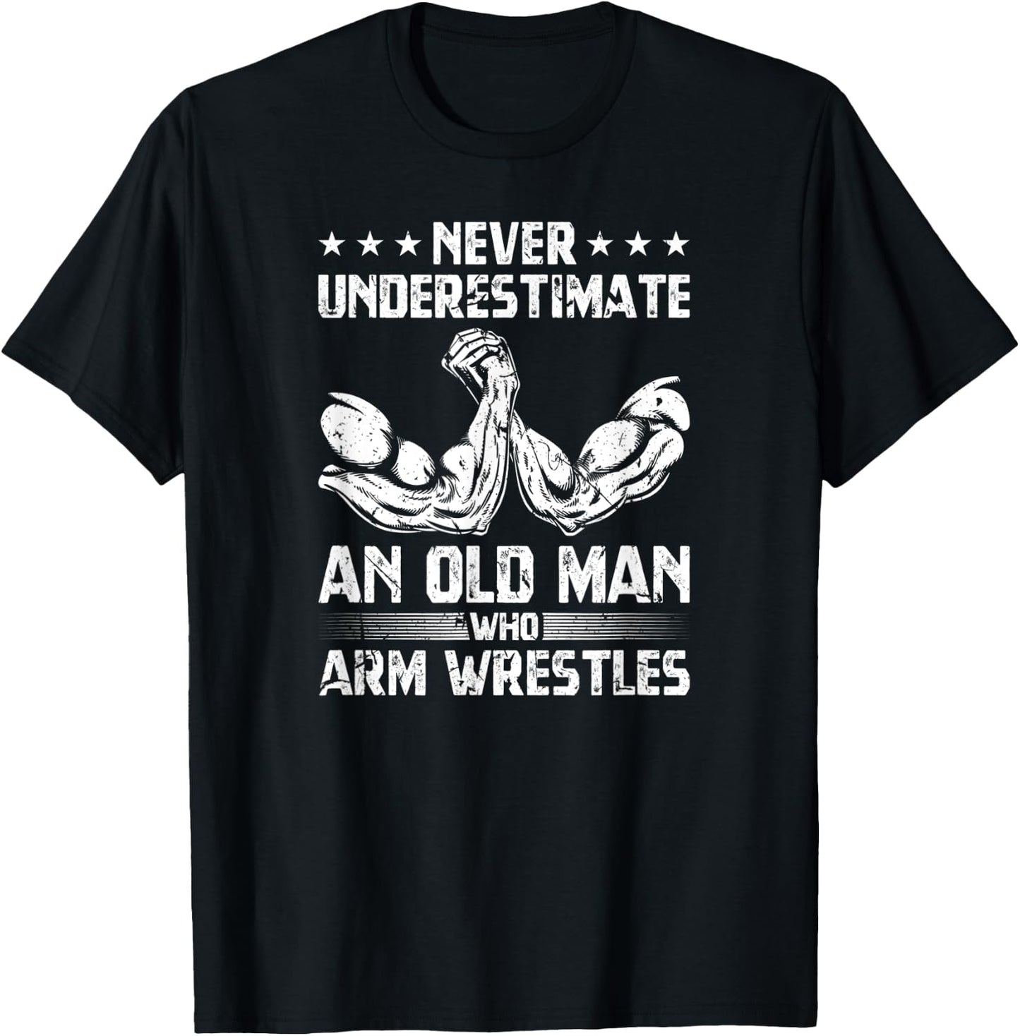 Arm Wrestle Fun Vintage Arm Wrestling T-Shirt - T-Shirt | Black