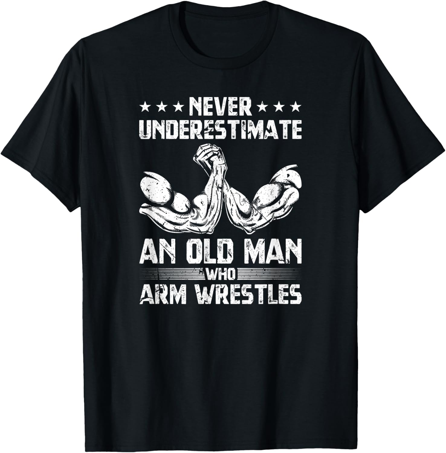 Arm Wrestle Fun Vintage Arm Wrestling T-Shirt - T-Shirt | Black