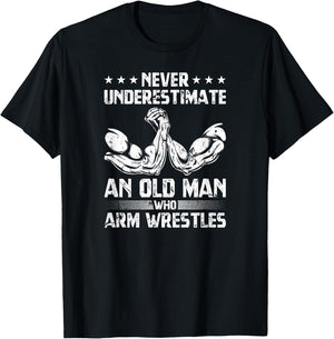 Arm Wrestle Fun Vintage Arm Wrestling T-Shirt - T-Shirt | Black