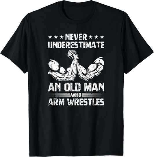 Arm Wrestle Fun Vintage Arm Wrestling T-Shirt - T-Shirt | Black