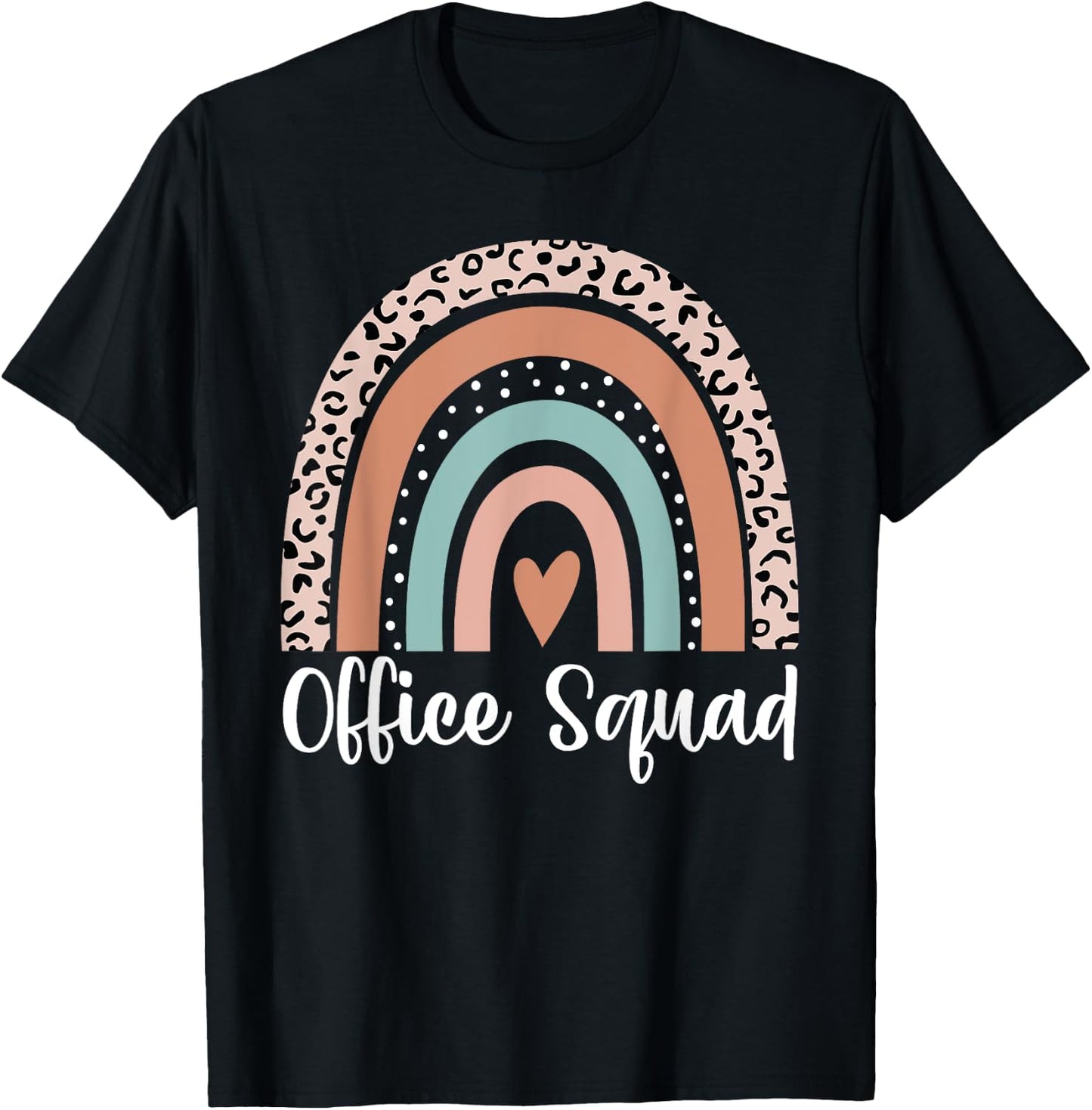 Office Squad Rainbow Administrative Assistants School Team T-Shirt - T-Shirt | Black
