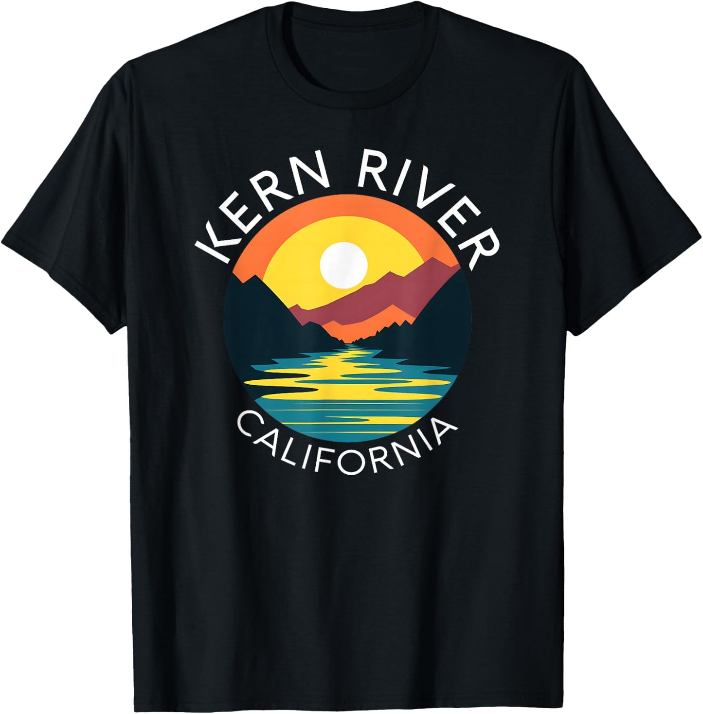 Kern River California Sequoia Forest Kernville Retro Camping T-Shirt - T-Shirt | Black