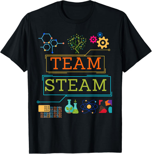 Team STEAM Science Teacher Kids STEM T-Shirt - T-Shirt | Black
