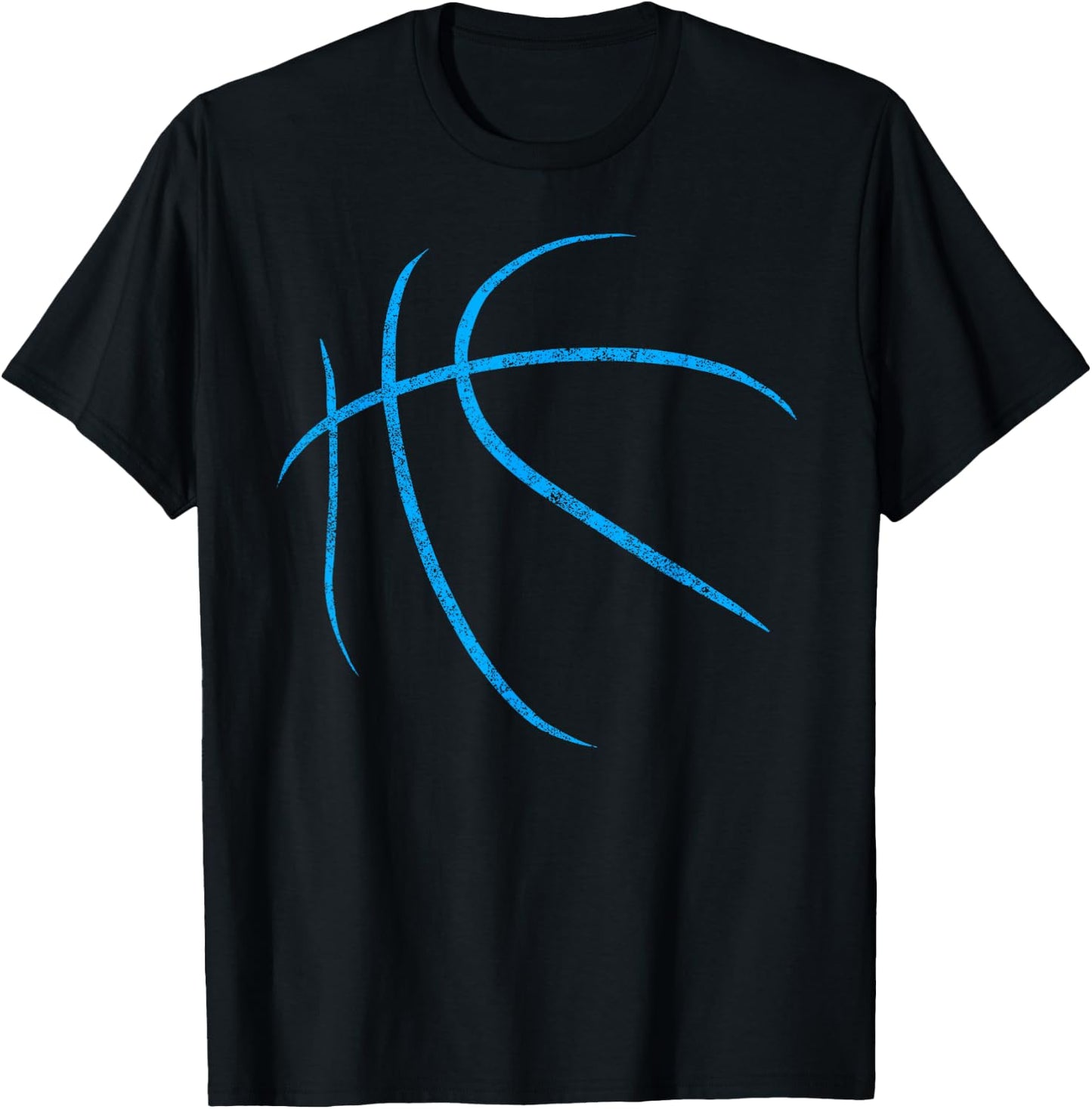 Blue basketball ball minimalist sports T-Shirt - T-Shirt | Black