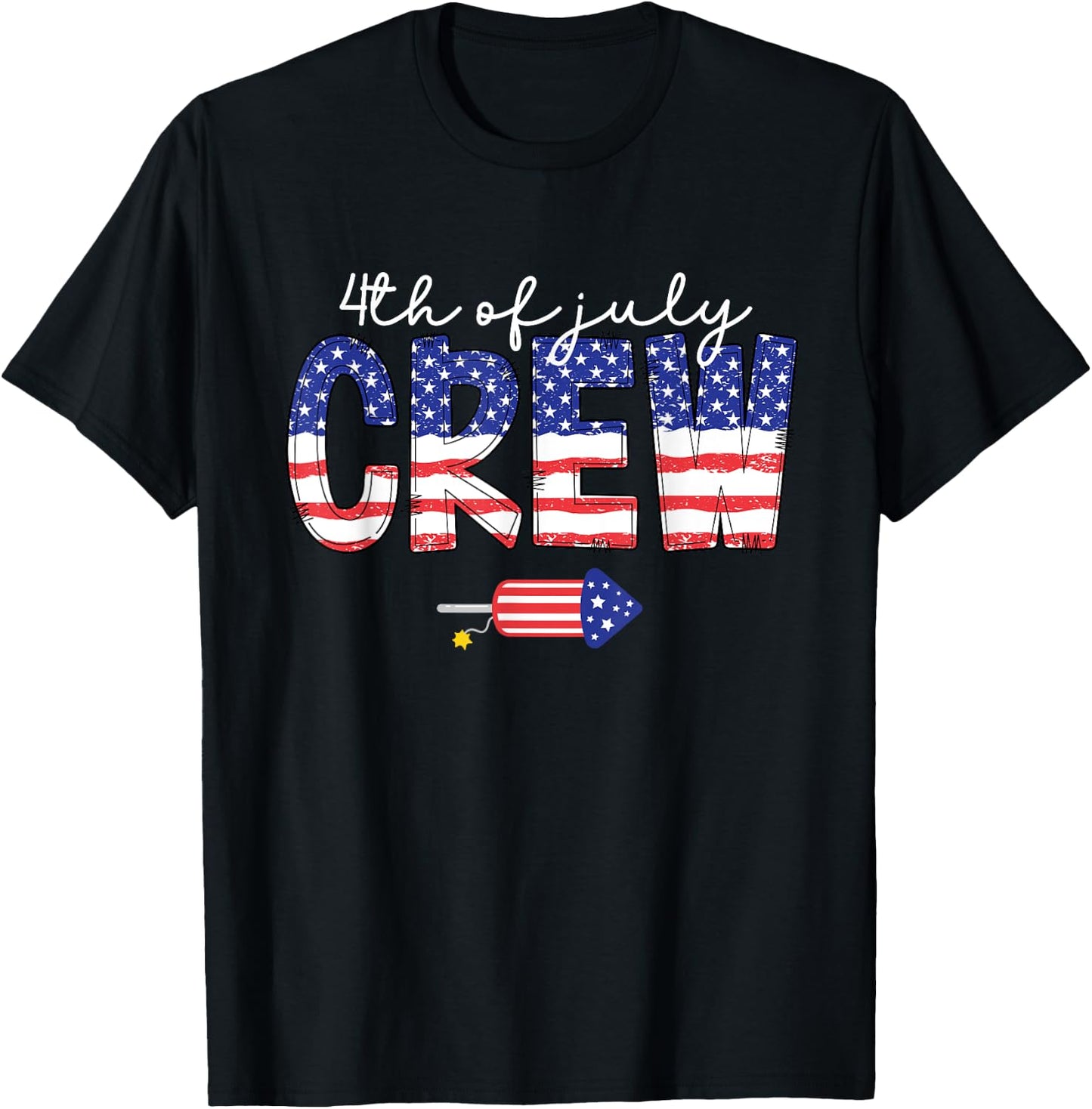 4th of July Crew Matching Family Funny Fourth of July Group T-Shirt - T-Shirt | Black