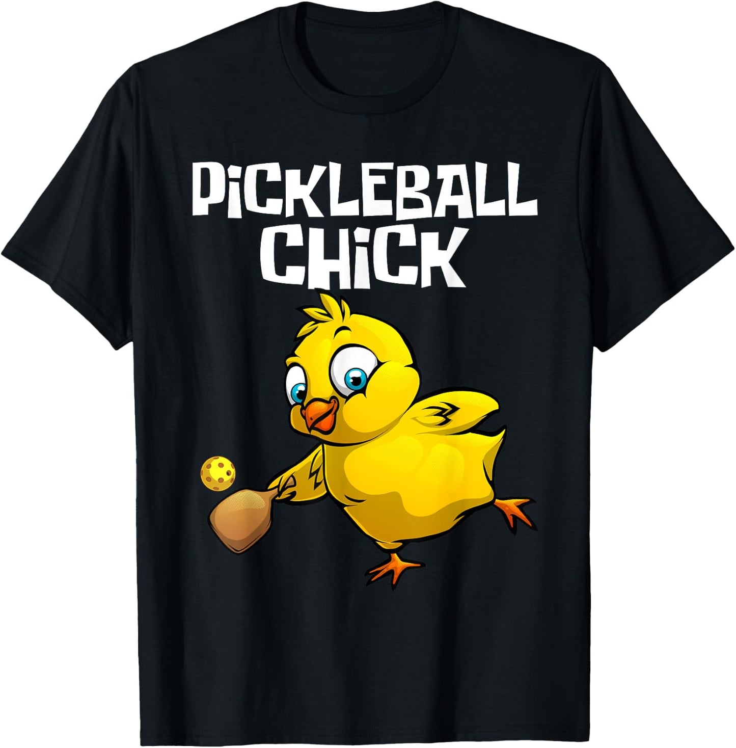 Funny Pickleball Girls Chick Pickle Ball Sports T-Shirt - T-Shirt | Black