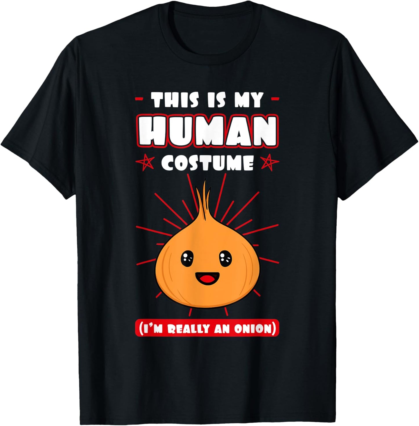Onion Human Costume Bulb Shallot Lover Vegeterian Farmer T-Shirt - T-Shirt | Black