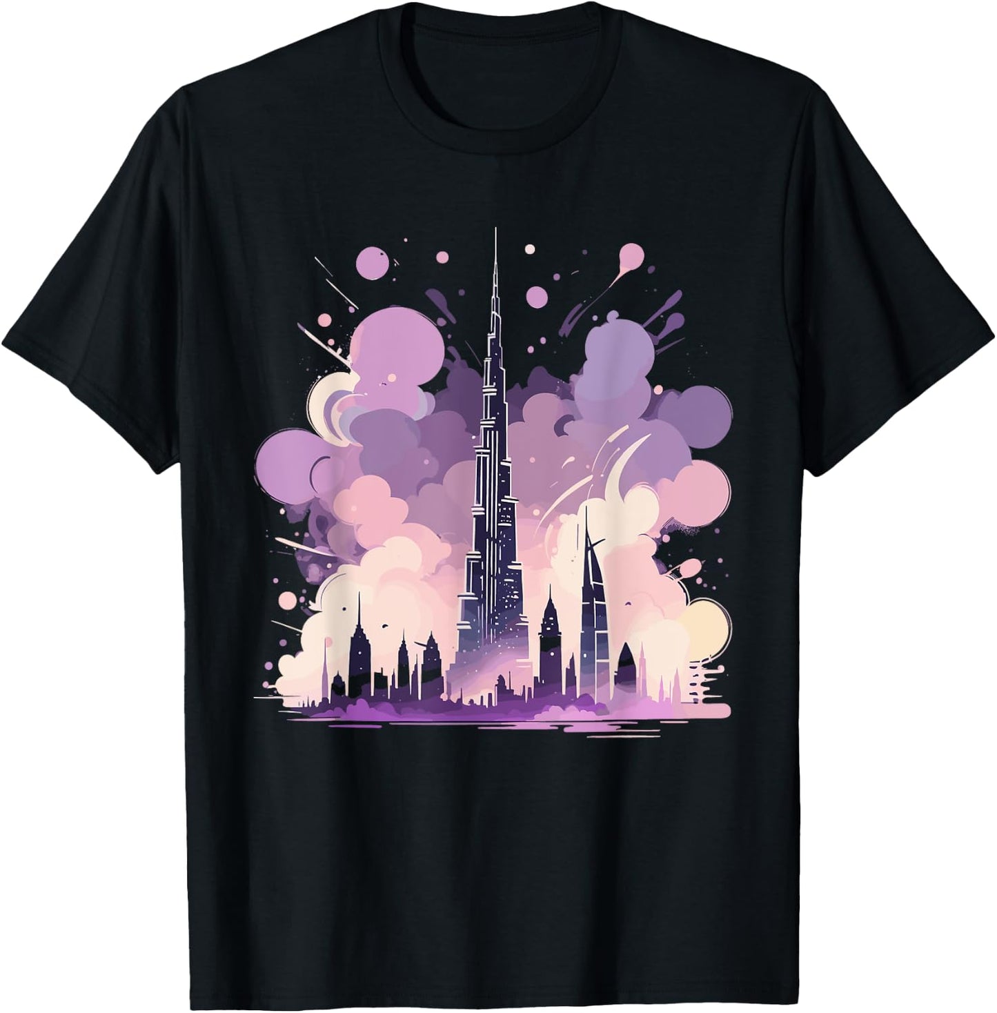 Burj Khalifa Dubai Matching Family Vacation Unique Magic Art T-Shirt - T-Shirt | Black