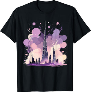 Burj Khalifa Dubai Matching Family Vacation Unique Magic Art T-Shirt - T-Shirt | Black