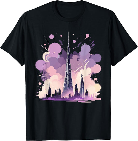 Burj Khalifa Dubai Matching Family Vacation Unique Magic Art T-Shirt - T-Shirt | Black
