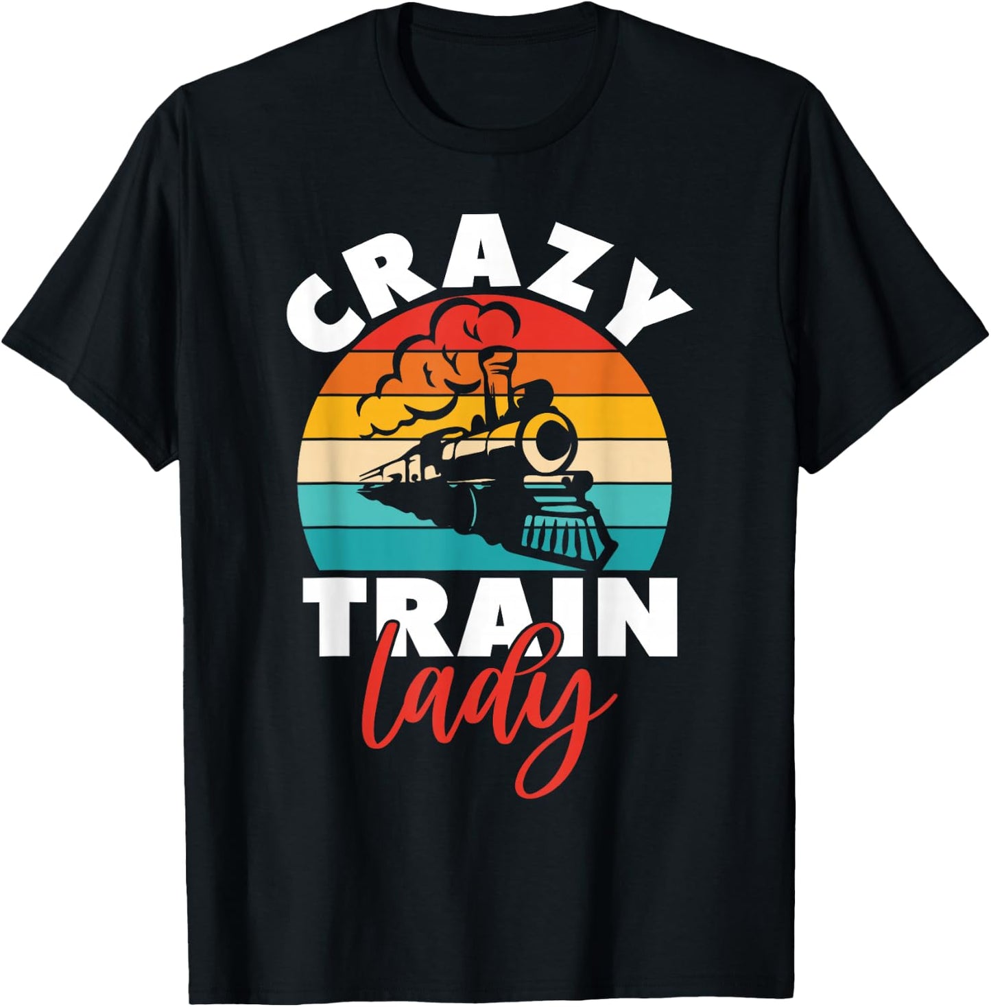 Crazy Train Lady Train Driver T-Shirt - T-Shirt | Black
