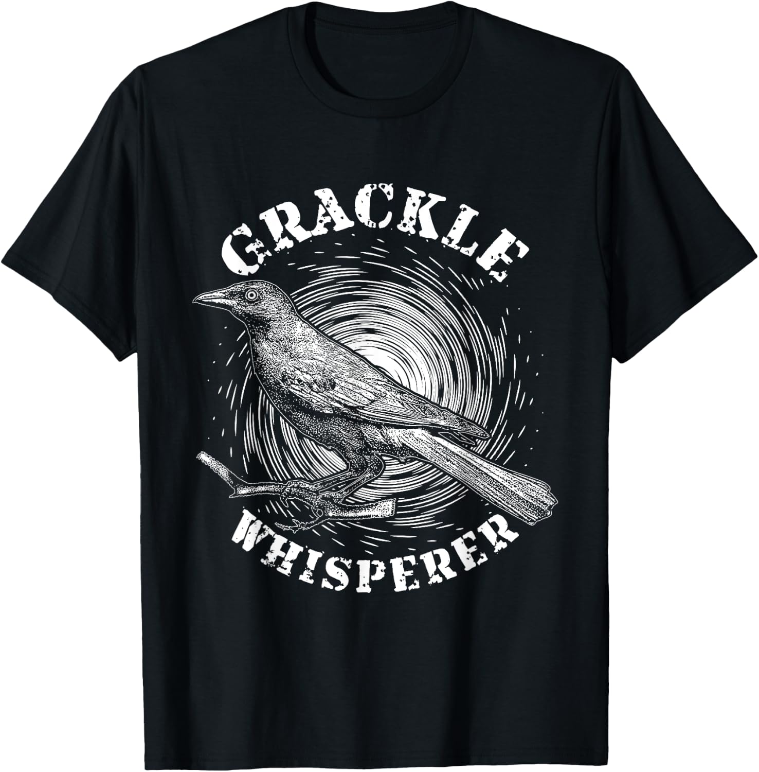 Blackbird Grackle Whisperer Design for Birdwatcher T-Shirt - T-Shirt | Black
