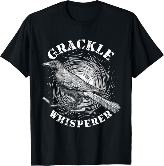 Blackbird Grackle Whisperer Design for Birdwatcher T-Shirt - T-Shirt | Black