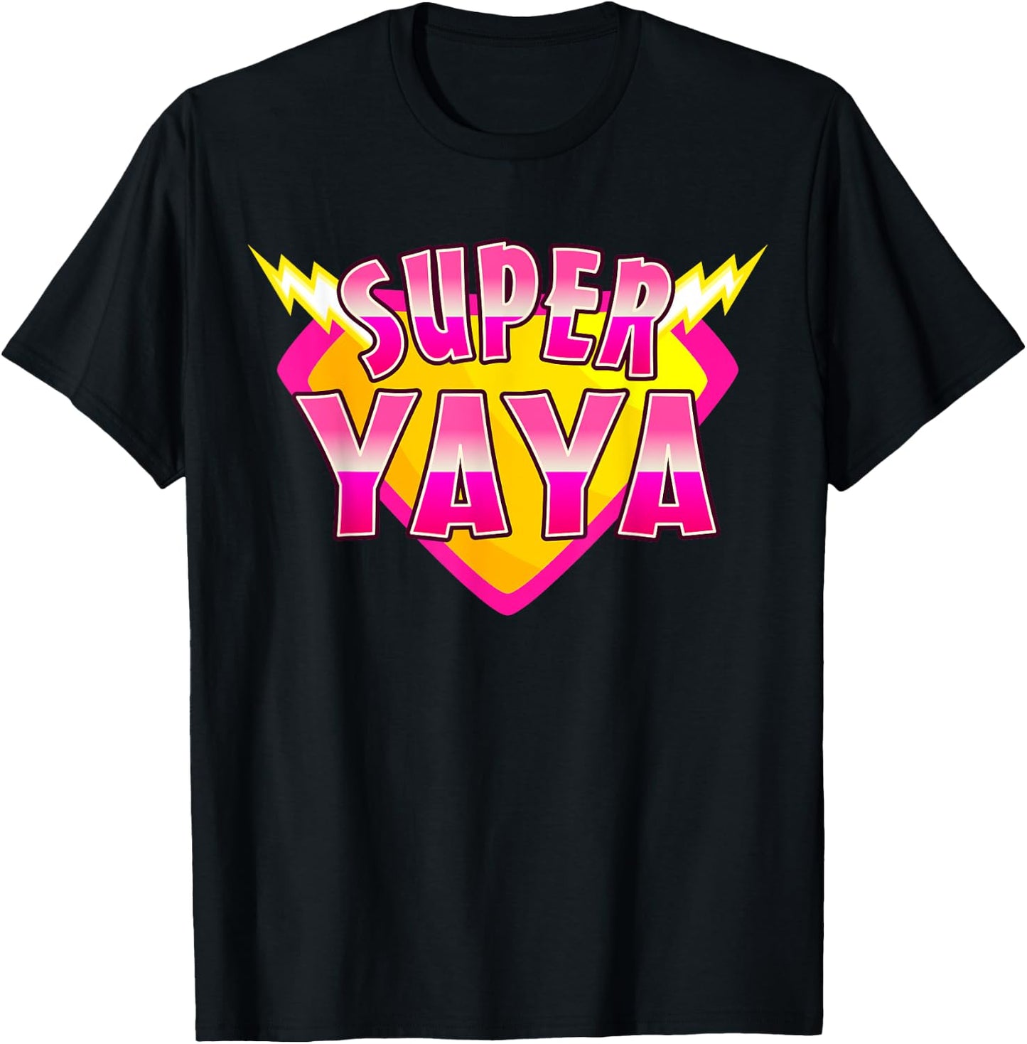 Super YaYa Superhero Grandmother Comic Book Family Matching T-Shirt - T-Shirt | Black