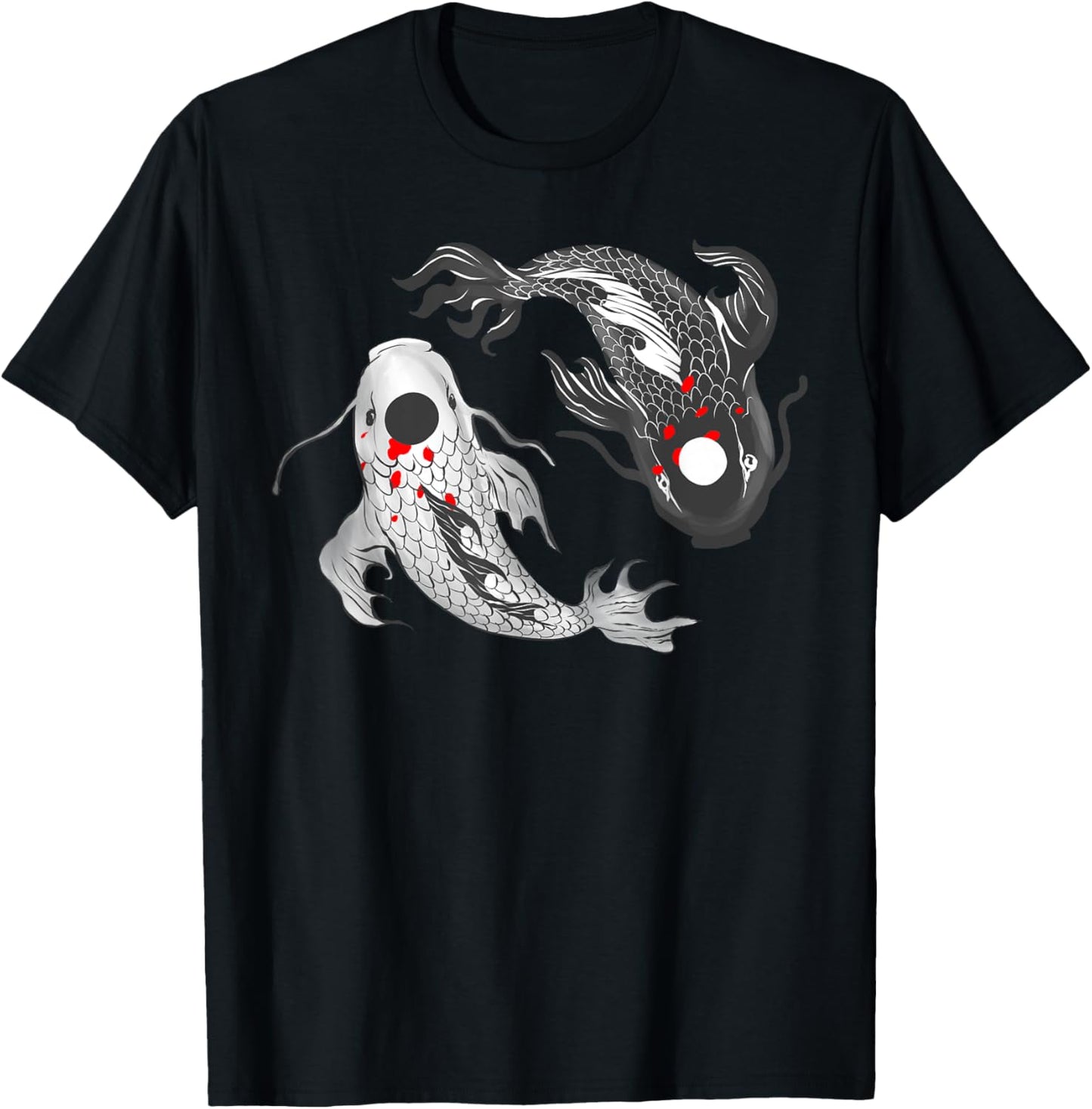 Koi Fish Carp Funny Yin Yang Balance Life Men Women T-Shirt - T-Shirt | Black