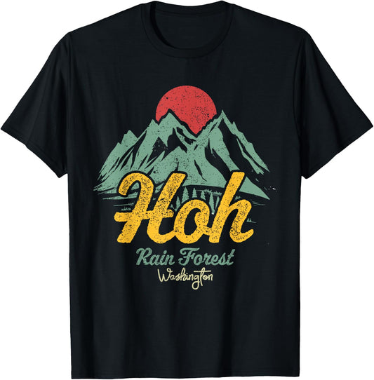 Hoh Rain Forest Olympic National Park Washington T-Shirt - T-Shirt | Black