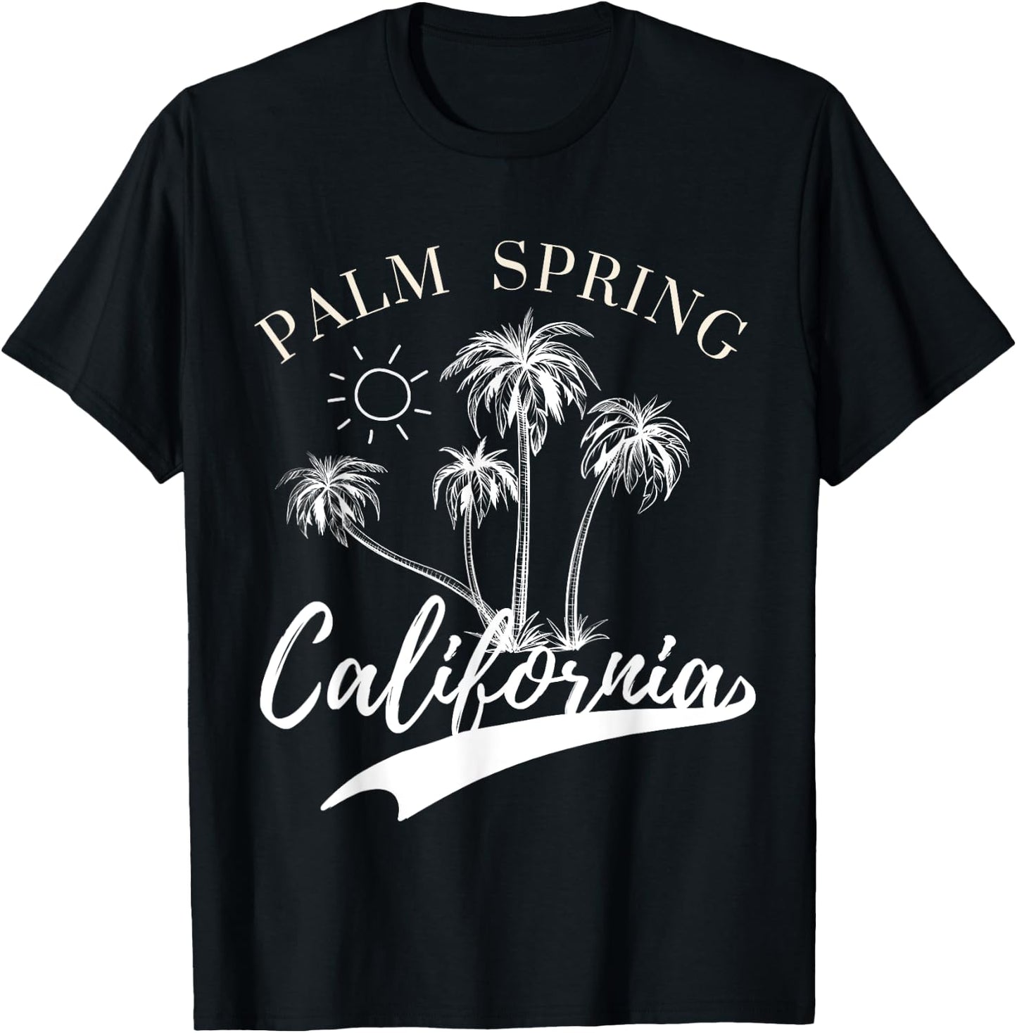 Palm Springs California Beach CA Surfer Tree Gifts & Apparel Men Women Kids T-Shirt - T-Shirt | Black