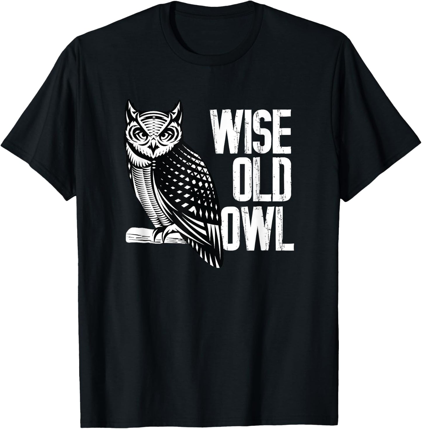 Wise Old Owl - Birds Animal Lover Ornithologist T-Shirt - T-Shirt | Black