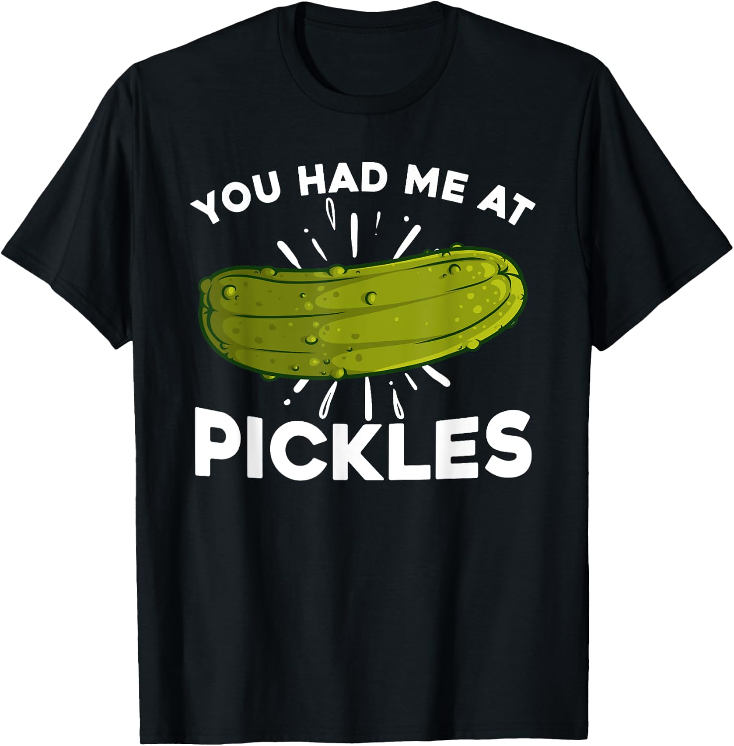 Cool Pickle Art Women Kids Pickled Cucumber Lovers T-Shirt - T-Shirt | Black