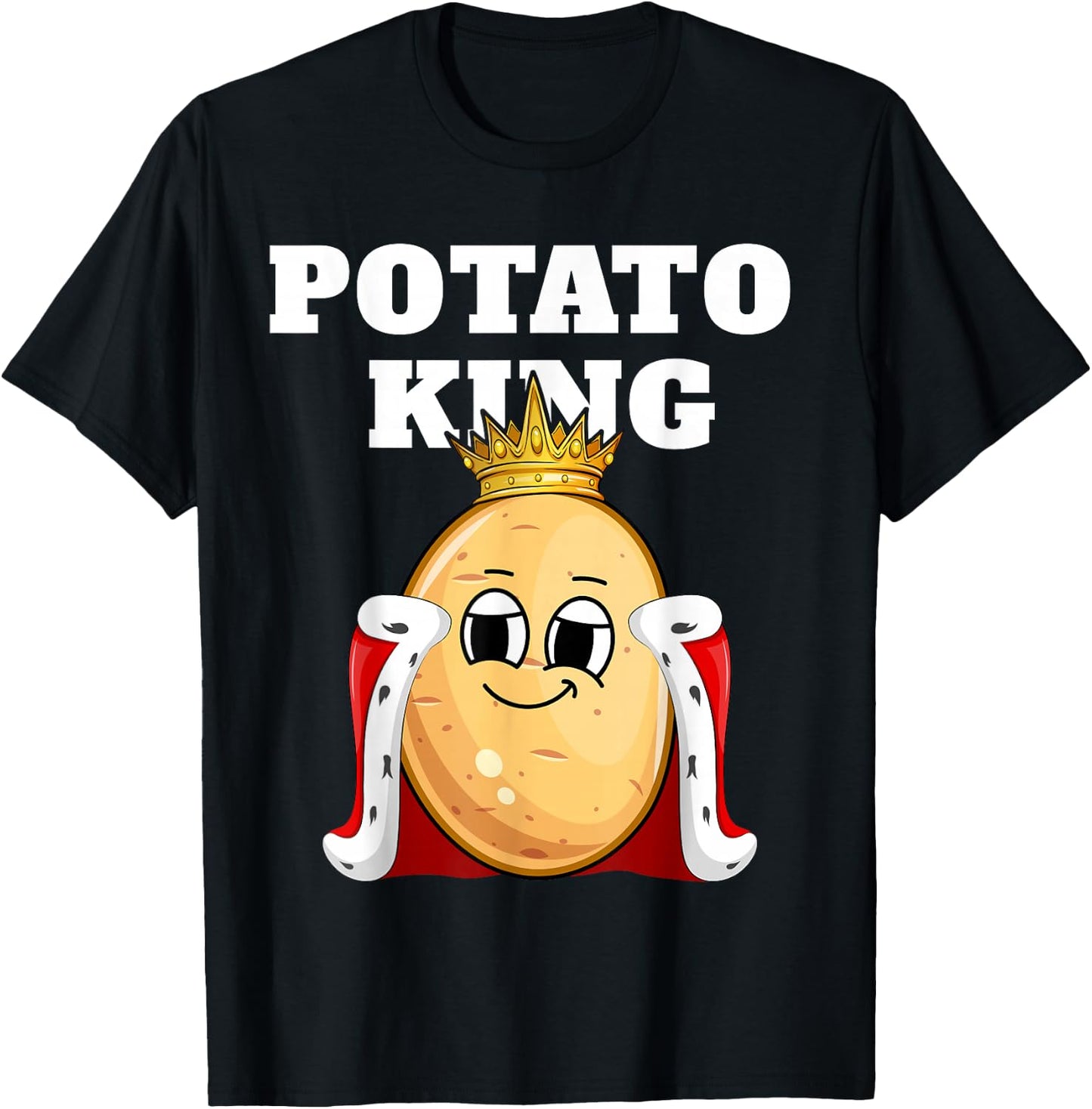 Potato King | Potato Design | Boys Potato T-Shirt - T-Shirt | Black