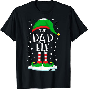 The Dad Elf Christmas Family Matching Xmas Daddy Funny T-Shirt - T-Shirt | Black